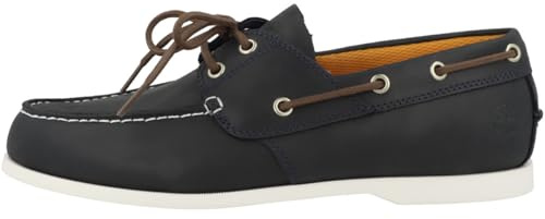 Timberland Men's Cedar Bay Leather Boat Shoes, Navy Full Grain