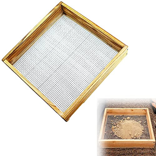 VBDA Gartensieb, Hölzern Sandsieb Gartensieb in Verschiedenen Maschen 38cm Rostgeschützt Erdsieb für Saatgut Erde Kompost Steine Unkraut Schotter Sieb Garten