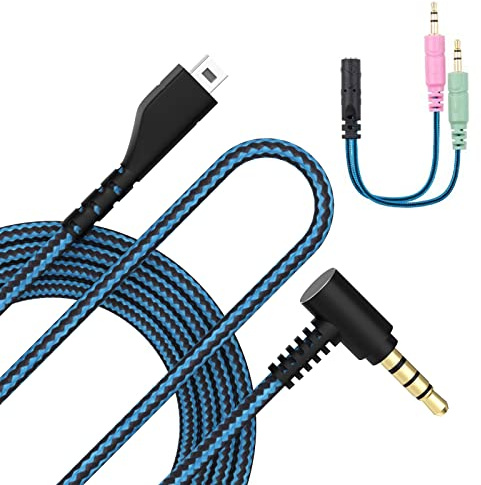 Audio Cable Compatible with SteelSeries Arctis 3, Arctis 5, Arctis Nova 3, Arctis 7, Arctis Prime, Arctis Pro+ GameDAC, Arctis Pro Wireless Gaming Headsets- Added Y Mode Exchange PC Audio Cable