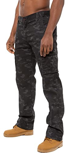 BRAND KRUZE Mens Cargo Combat Trousers KZ116 Camouflage Green Camo Summer Pants Jeans All Waist Sizes VNT 32S