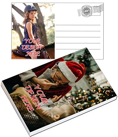 Cartoline personalizzate 10 x 15 cm (6 pollici x 4 pollici) Design con la tua foto Testo personalizzato Logo su entrambi i lati (18-1000 cartoline)