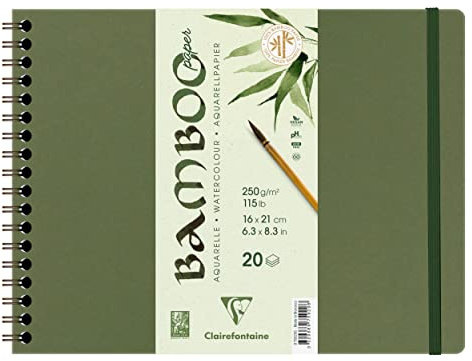 Clairefontaine 975929C - Carnet R.I. Bambou 250g 21x16cm 20 feuilles paysagé