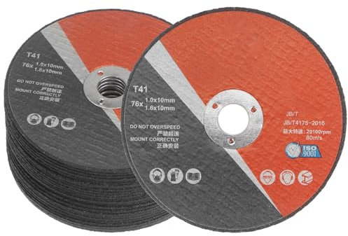 sourcing map 25uds Discos Corte para Metal Delgados Acero Inoxidable 3 X 0.04 X 3/8 Rápida Limuds Discos Corte Corte Metal Discos Desbaste para Amoladora Angular, Negro