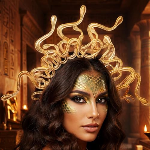 Fashband Medusa Snake Headband Greek Goddess Headdress Halloween Cosplay Headpiece Carnival Party Accessories for Women
