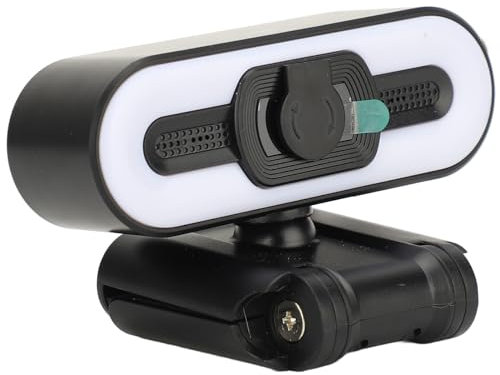 GOWENIC Cámara Web 4K, Cámara Web USB 4K, Cámara para PC con Micrófono Incorporado, Luz de Relleno Súper Brillante, Belleza Automática para Computadora Portátil, Pantalla LCD