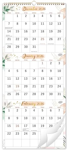 2027 Wall Calendar - 3 Month Calendar 2027 Vertical, 11 x 26