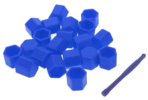 VekAuto Wheel Lug Nut Bolt 21mm Rims Tire Nut Screws Dust Cap Cover Nut Protection Silicone Blue Outer with Removal Tool