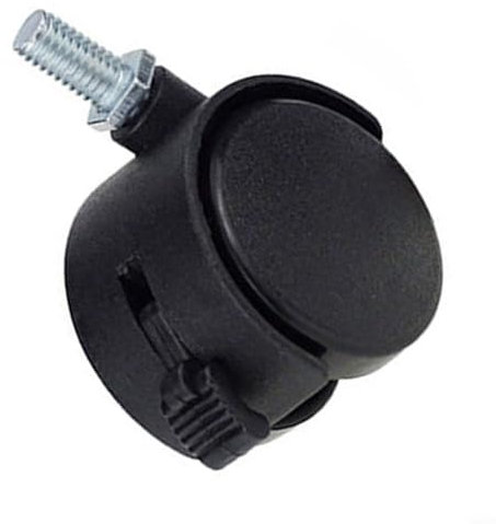 Kunststoff-Schwenkrollenrad, M8-Gewinde, 360 Grad, Doppelrollen, Bürostuhl, Möbel, Ersatzräder, schwarz, 40 x 30 mm, Tragkraft, 50 kg, leise, Nylon-Gewindelolle