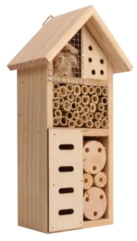 Hotel per insetti appesi - Casa degli insetti in legno naturale - Scatola per, habitat sospesa all'aperto per farfalle e da giardino Hotel per insetti appesi Habitat
