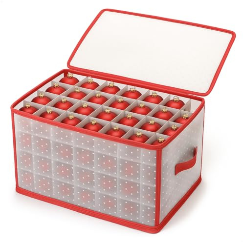 com-four® Scatola portaoggetti per 112 Palline di Natale - Scatola portaoggetti per Decorazioni per Alberi di Natale - Organizer per Decorazioni Natalizie - Contenitore per Decorazioni Natalizie