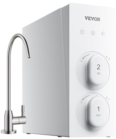 VEVOR Sistema di Osmosi Inversa, Filtro per Acqua a Osmosi Inversa Senza Serbatoio a 8 Stadi da 400 GPD, Sistema di Filtraggio dell'Acqua Sottolavello, Riduce Cattivo Sapore Piombo Cloro