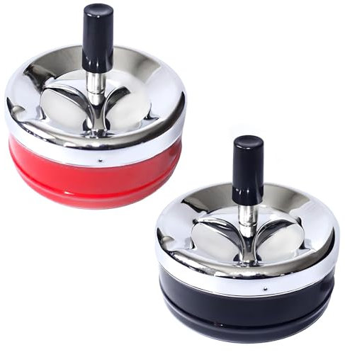 Ashtray con coperchio posacenere girevole esterno, 9 x 9,5 cm, per attività all'aperto