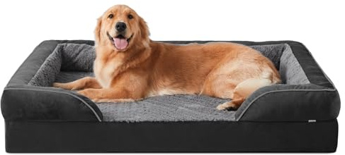 JOEJOY Cama ortopédica Grande para Perros, Cama Grande Lavable para Gatos, cojín ortopédico con Estructura de Panal y Forro Impermeable extraíble, 107x81x17cm