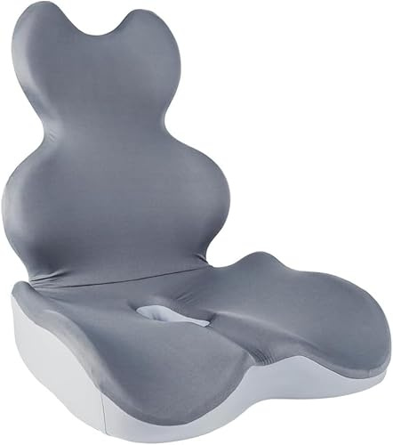 HoldOneLight Cojín ortopédico con respaldo [apoyo lateral y comodidad] cojín para silla de oficina y coche – Ergonómico, cojín de asiento, cojín para coxis (versión larga)