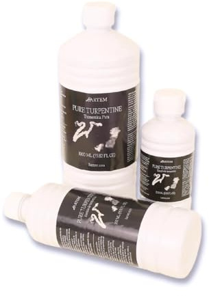 Hartem - Turpentine Oil for Oil Painting | Pure Turpentine Essence with Lemon Aroma | Dilution and Utensil Cleaning Medium | Medium-Fast Evaporation | 500ml