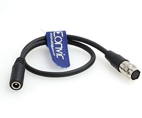 Eonvic Cables- DC 12v Male to 12 Pin Hirose Cable GH4 Power B4 2/3 Fujinon Canon Nikon Lens (DC-Black)