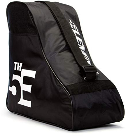 5th Element Ice Skate Bag, Inline Skate Bag, Roller Skate Bag, Hockey Skate Bag, Figure Skates Bag- Black and White Shoulder Sling Strap Carry for Skating Accessories