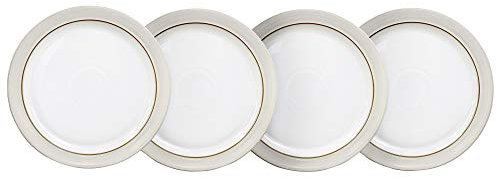 Denby 375041105 Natural Canvas Dinner Plate Set, Cream, Set of 4, 27 x 27 x 2.5 cm