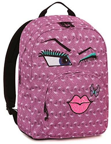 Zaino INVICTA - OLLIE PACK FACE FANTASY - 25 Lt - Rosa - Tasca per portatile e Tablet