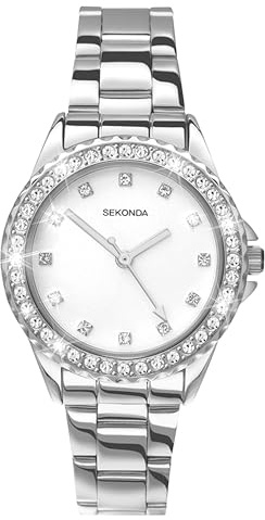 Sekonda Elizabeth 33mm Women's Watch with Stone Set Case and Stainless Steel Bracelet