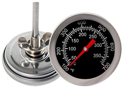 QoFina Termometro per Barbecue in Acciaio Inossidabile, termometro per Tutte Le Griglie a Carbone, Grill, forni, Fumatori, Fumatori e carrelli Grill, analogico, Accessori per Grill