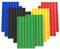 Guihumz Set of 10 Large Building Plates - Compatible with All Major Brands - Large Base Plate - 19 x 9.5 cm - 2 x Red+2 x Green+2 x Blue+ 2 x Yellow+ 2 x Black