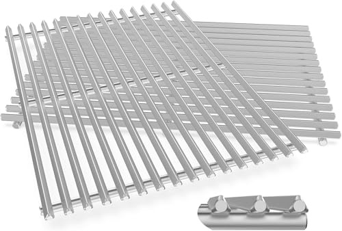 QuliMetal 18 tum 9,5 mm grillgaller för Weber Genesis II, grilldelar för Weber Genesis II LX 300-serien, Genesis II E&S 310 315 320 325 340, reservdelar för Weber 66095, 304 rostfritt stål