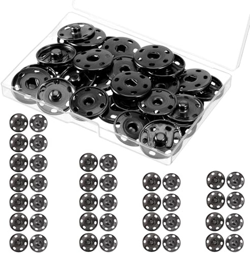 BOHUIZ Lot de 20 boutons-pression à coudre - 25 mm - En métal - À visser - Pour vêtements et tissus - Pour couture, portefeuille, sac à main, bricolage
