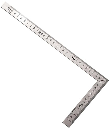 Vroxdrez Equerre Couture, Equerre Menuisier Métal Inoxydable, Règle Carrée 150×300mm, Angle Droit 90 Degrés, Règle Acier Inox pour Travaux de Précision, Mesure Professionnelle, Construction