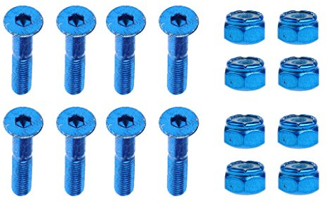 KBOLAE Lot de 8 vis de rechange pour skateboard et camion Longboard Bleu