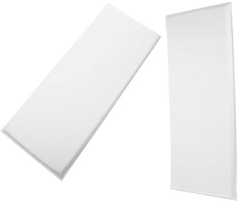 Tofficu 2pcs Nursery Anti-collision Wall Padding Panels 20x50cm Soft Ivory Adhesive Peel and Stick Padded Headboard Wall Cushion for Bedroom Playroom Protection