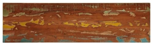 SooIarix Rektangulär bordsskiva 110 x 40 x 2,5 cm, massivt gammalt trä för matbord, skrivbord eller badrumsunderskåp, mångsidig träplatta med rustik design