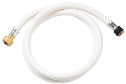 Fackelmann 53014 Flexible gaz pour Butane et Propane, Tuyau Butane, Tuyau Propane, Flexible gazinière, Caoutchouc, Métal, 1,50 m, Blanc