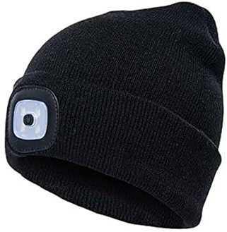 Regalos para Hombres, LED Gorro de Punto, Gorro Invierno cálido Iluminado Manos Libres 3 Niveles de Brillo para Caminar de Noche, Acampar, Andar en Bicicleta
