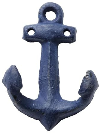 RiloStore Set of 2 anchor hooks, dark blue, decorative hooks, coat hooks, multi-purpose hooks, anchor love, anchor decoration, maritime coat hooks, anchor hooks