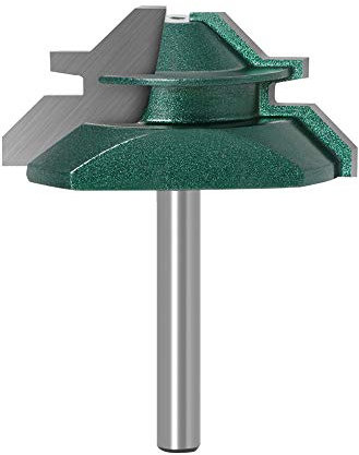 Gasea 1/4-Inch Shank 45 Degree Lock Miter Router Bits, 2 Inch Cutting Diameter Joint Woodworking Milling Cutter Tools