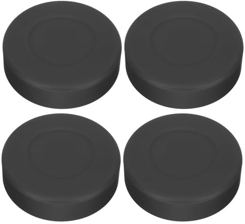 VANZACK 4 StüCk Eishockey-Pucks Aus Gummi FüR ÜBung Und Training Verstellbare HäRte Ideal FüR AnfäNger Und Profis Perfekt FüR Innen- Und AußEntraining 7X7Cm Schwarz