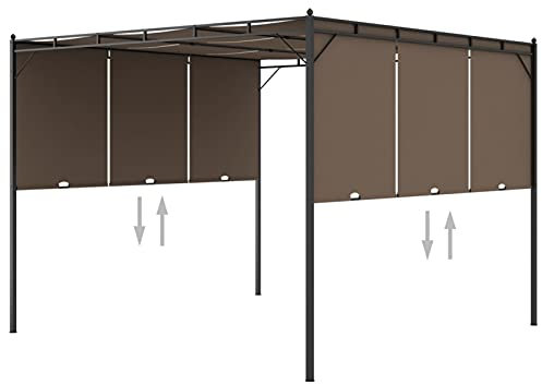 Gecheer Gazebo da Giardino con Tenda Laterale 3x3x2,25 m Talpa,Gazebo da Esterno,Parasole,Gazebo Pergola con Telo,Padiglione da Giardino,Tenda per Feste,Gazebo per Barbecue,A312263