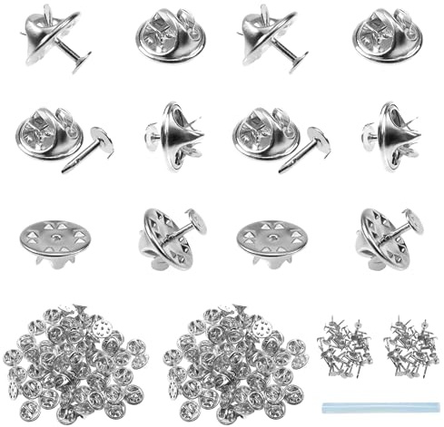 TOAOB 50 Pares 8 mm Plata Embragues de Mariposa Clutch Metal Pin Back Cierre de Broche con Parte Posterior Pines en Blanco para DIY Craft Manualidades y Joyería Tachuelas Corbata Repuesto