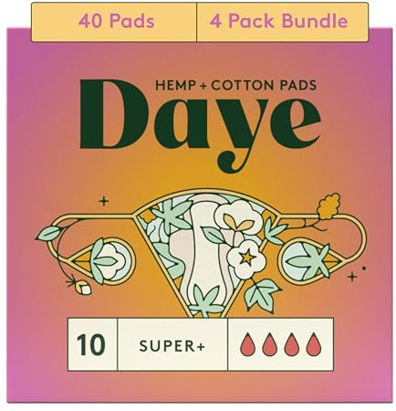Daye Organic Hemp Fiber Menstrual Pads & Liners (Super+ 40)