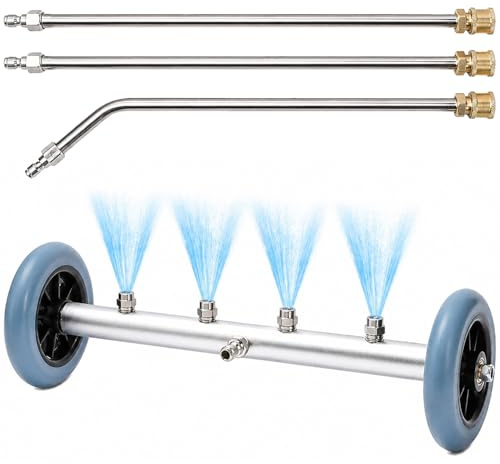 40.6 cm Unterwagen Hochdruckreiniger Aufsatz Hochdruckreiniger Unterfahrwerk Reiniger Unterwagenaufsatz mit 3 Verlängerungsstab, 4000 PSI