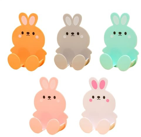 Self-Adhesive Plug Hooks | Cute Wall Hangers Without Nails,Wall Adhesive Kitchen Organizer Rack, Cellphone Charging Stand Wall Decor Hook Wall Plug Holder 5X for Home