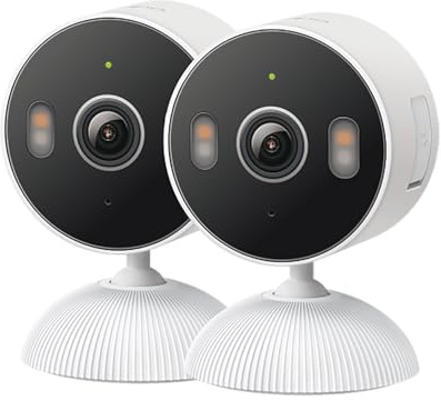 Tapo 2K Indoor/Outdoor Wired Security Camera - Works as a Baby Monitor & Pet Camera, Person/Motion/Baby Cry Detection, 2-Way Audio, Siren, Subscription-Free SD Storage or Optional Cloud, C113 (2-Pack)