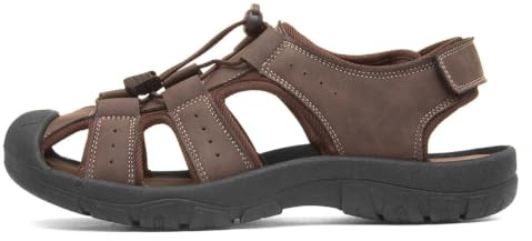 Red Fish Mens Brown Closed Toe Gladiator Sandal