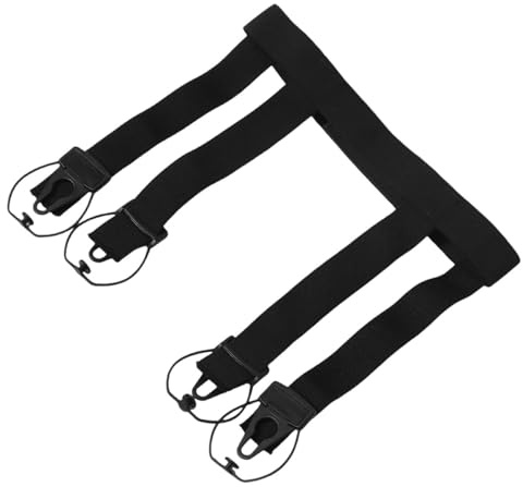 Housoutil Ligas Elásticas Negras para Porteros de Hockey sobre Hielo, Talla L, Cinturón Ajustable Clip Seguro para Sujeción de Calcetines, Accesorio Deportivo para Entrenamiento y Partidos