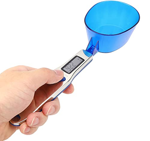 FTVOGUE Digital Skedvåg med 3 Löstagbara Skedar 500g/0,1g LCD-skärm för Att Väga Fasta och Flytande Ingredienser (enda sked)