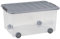 CURVER Boîte de Rangement à Roulettes Scotti 50L - Pour Ranger toute la Maison, le Garage - 58,9 x 38,8 x 30 cm - Transparent/Gris