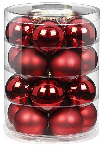 Magic Weihnachtskugeln Glas 6cm, 20 STK. Christbaumkugeln (Chianti (dunkelrot weinrot Bordeaux))
