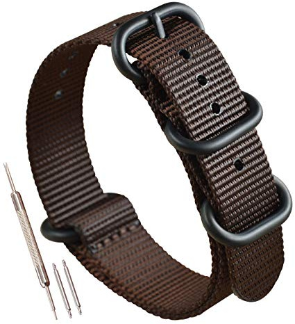 MZBUTIQ Correas para Relojes de Hombre Nylon Reemplazo 4 Anillos(18 19 20 21 22 23 24 26mm