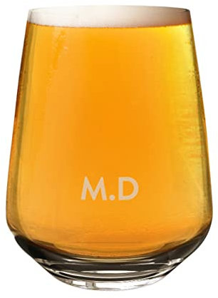 Gift Base Personalizado Cerveza Artesanal Vidrio Vaso Nombre Iniciales 2/3 Pinta